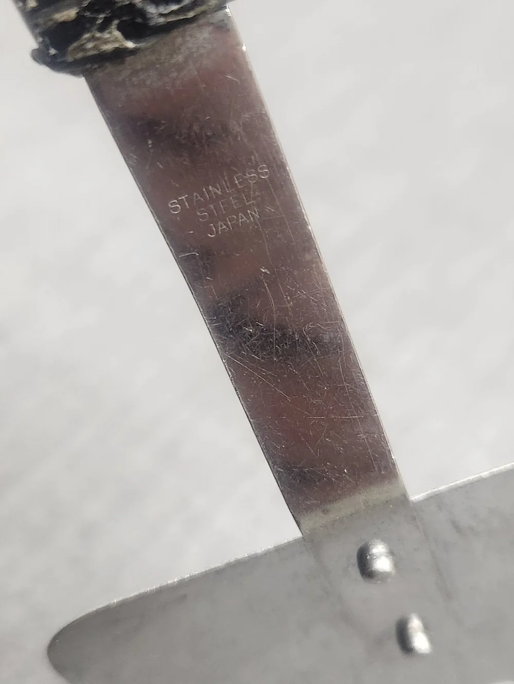 Vintage Stainless Steel Slotted Spatula Black Handle Made In Japan.